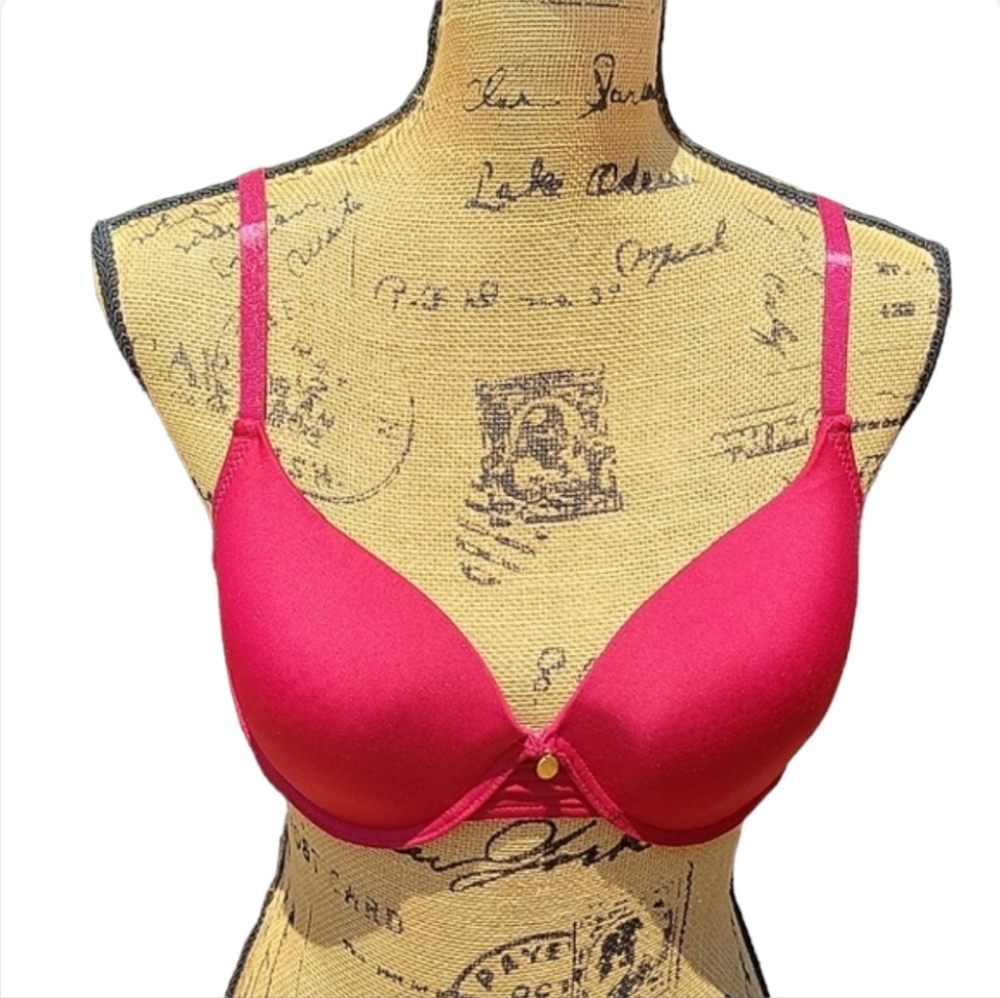 Women's Burgundy Plunge Underwire T-Shirt Bra 